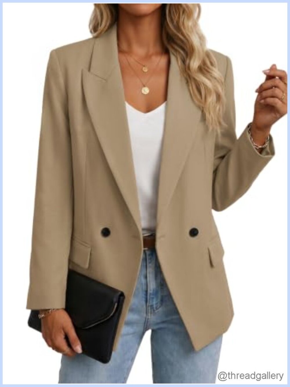 Oversized Business Casual Blazer Polyester Blend Women's Jacket